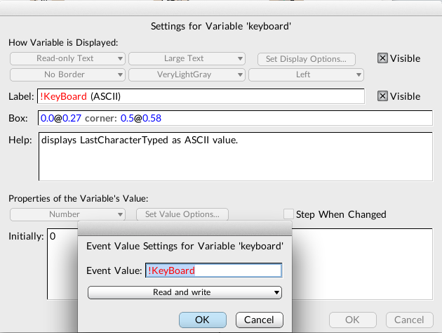 Figure 4. keyboard variable as !KeyBoard HotValue.