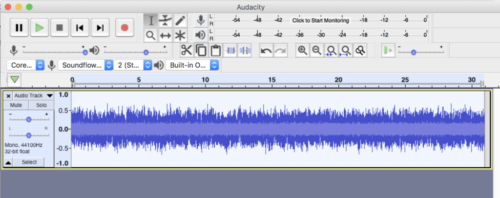 Figure 3. Track after generating pink noise.