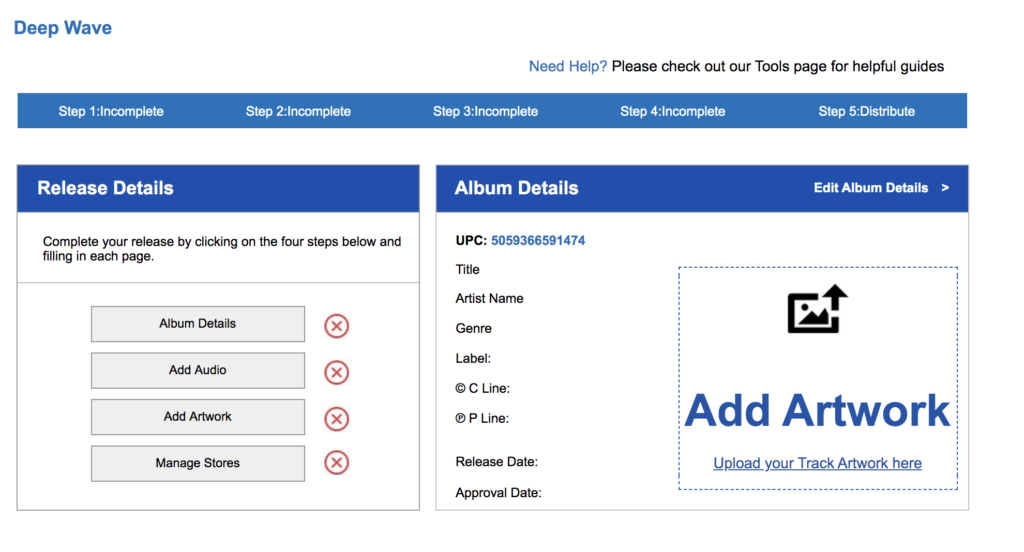 Figure 12. RouteNote Release overview (four steps)